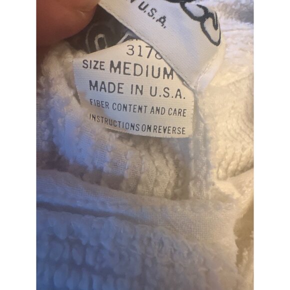 Tuftees White Terry Cloth Lounge Swim Cover Up Vintage 80s Dress Medium - Picture 4 of 5